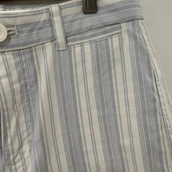 GAP Wide-leg Crop High Rise Chinos Blue and White Stripe - Picture 10 of 15
